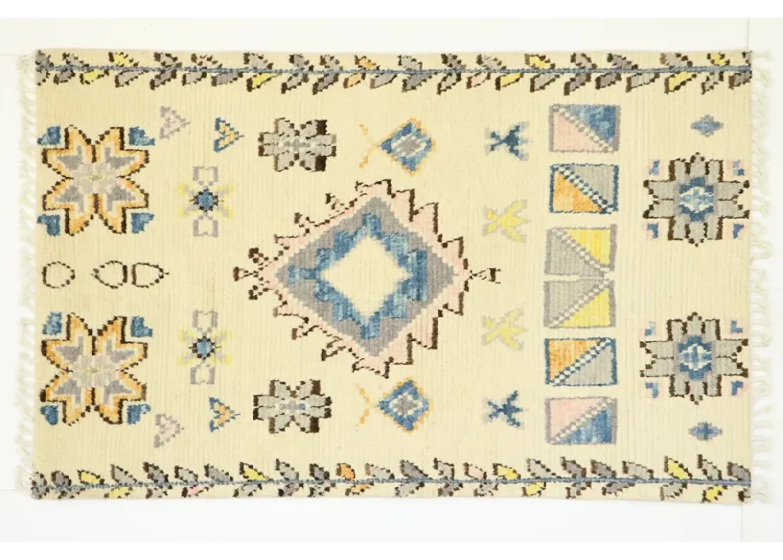 Moroccan Tribal Style Rug - 3'11 x 6'03 - Esmaili Rugs & Antiques - Beige - Beige