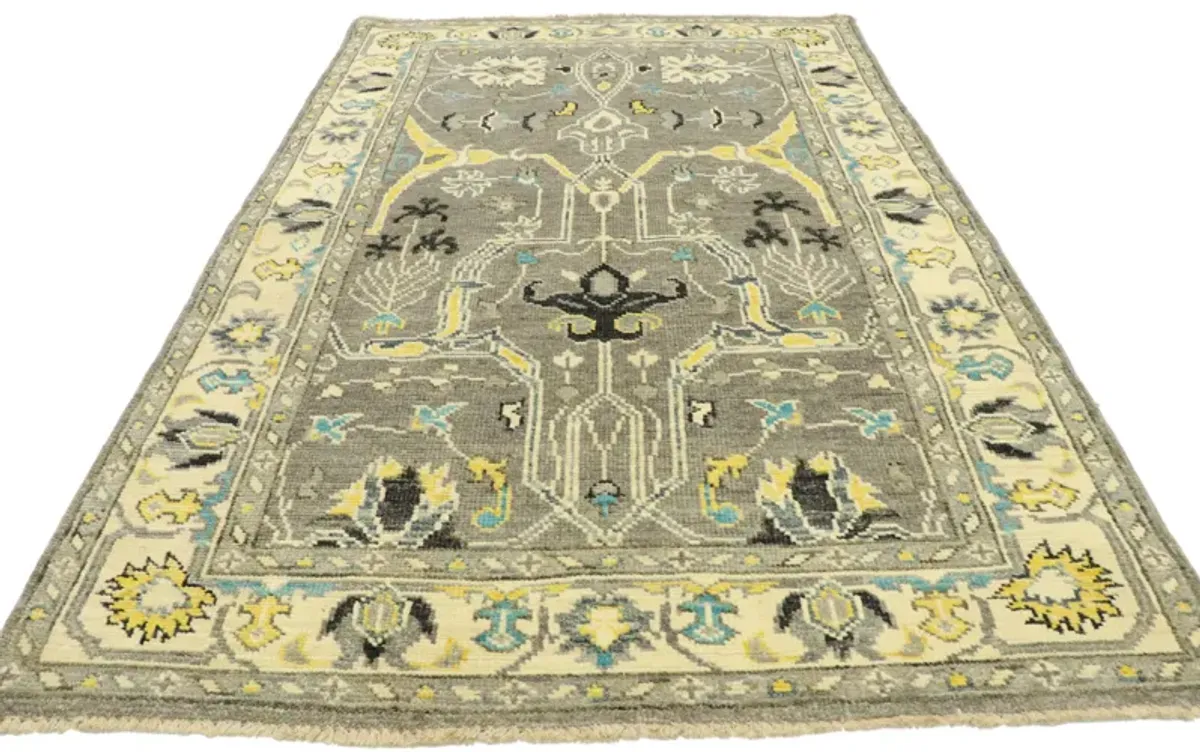 Gray Oushak Rug - 4'01 x 6'06 - Esmaili Rugs & Antiques - Gray