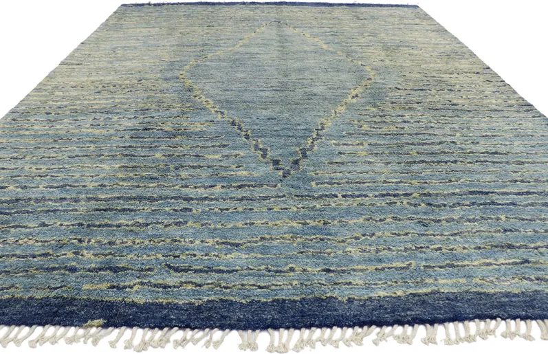 Blue Moroccan Style Rug - 9'02 x 11'07 - Esmaili Rugs & Antiques - Blue