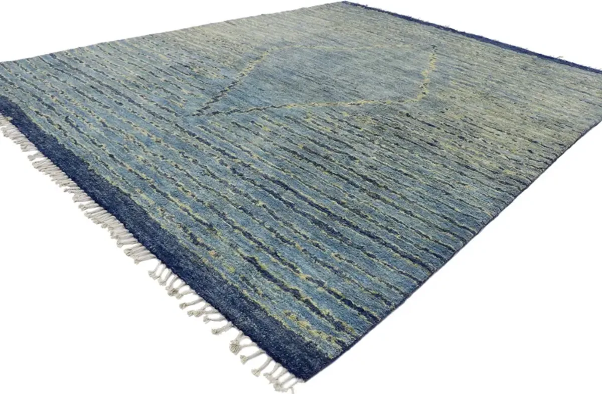 Blue Moroccan Style Rug - 9'02 x 11'07 - Esmaili Rugs & Antiques - Blue