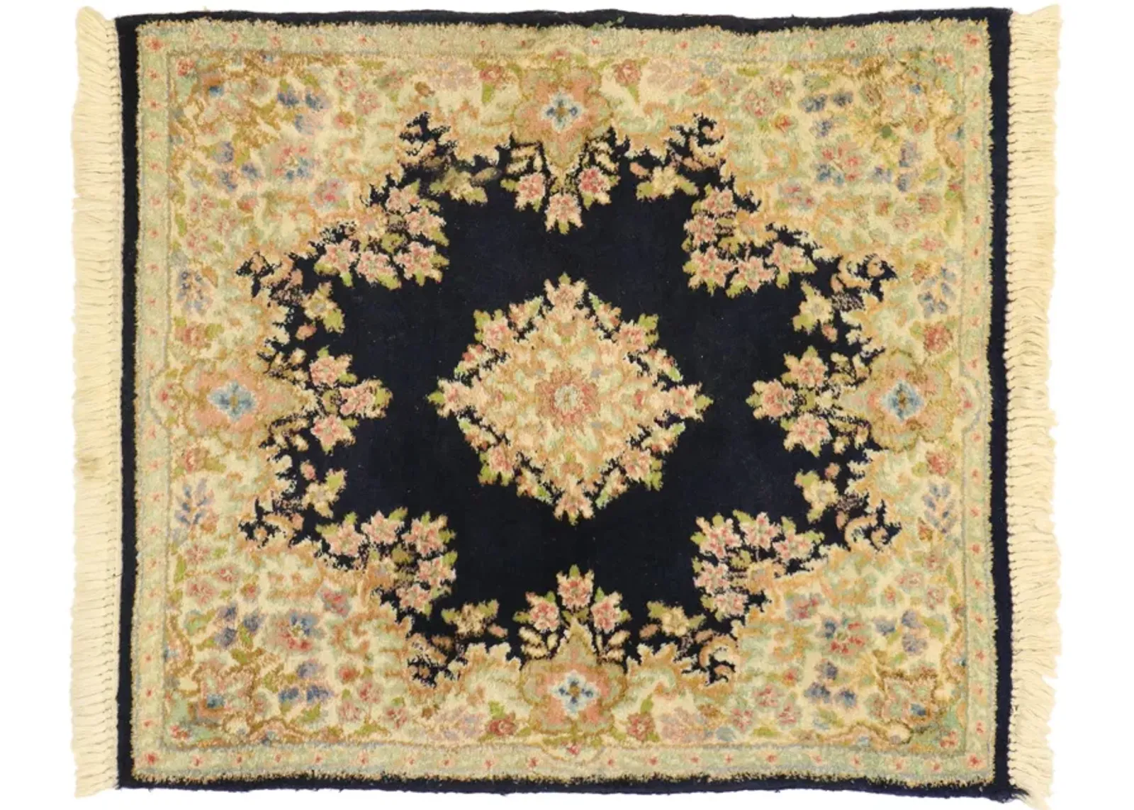 Antique Persian Kerman Rug - 3'01 x 3'06 - Esmaili Rugs & Antiques - Beige - Beige