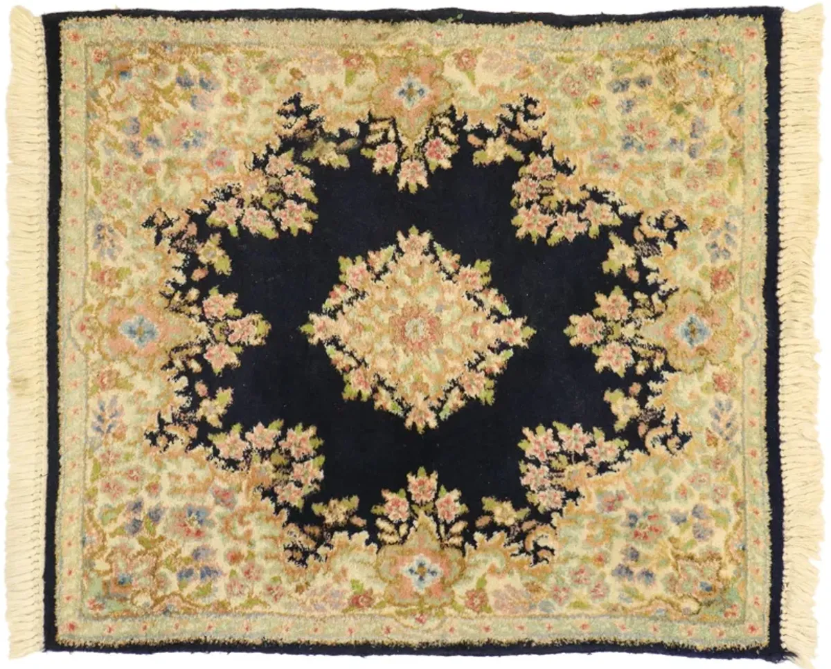 Antique Persian Kerman Rug - 3'01 x 3'06 - Esmaili Rugs & Antiques - Beige - Beige