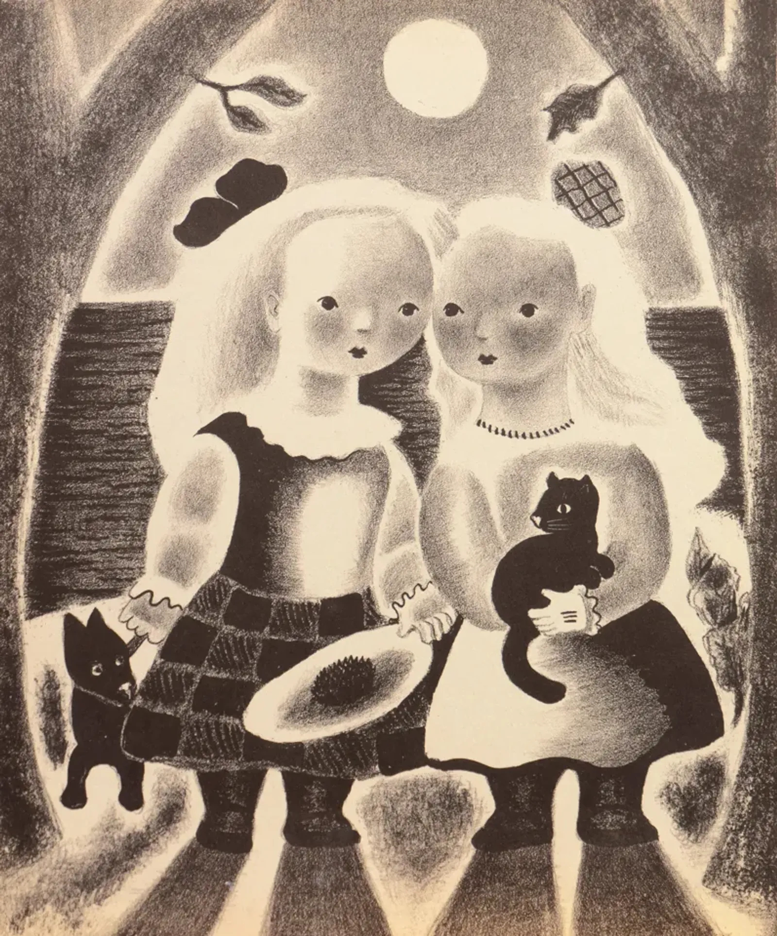 Peggy and Dot by Nura Ulreich - 1943 - McNaught Fine Art - Gray