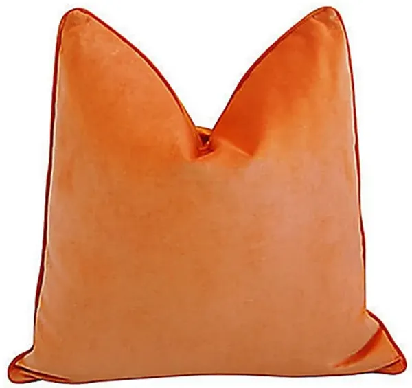 Tangerine Orange Velvet Pillow
