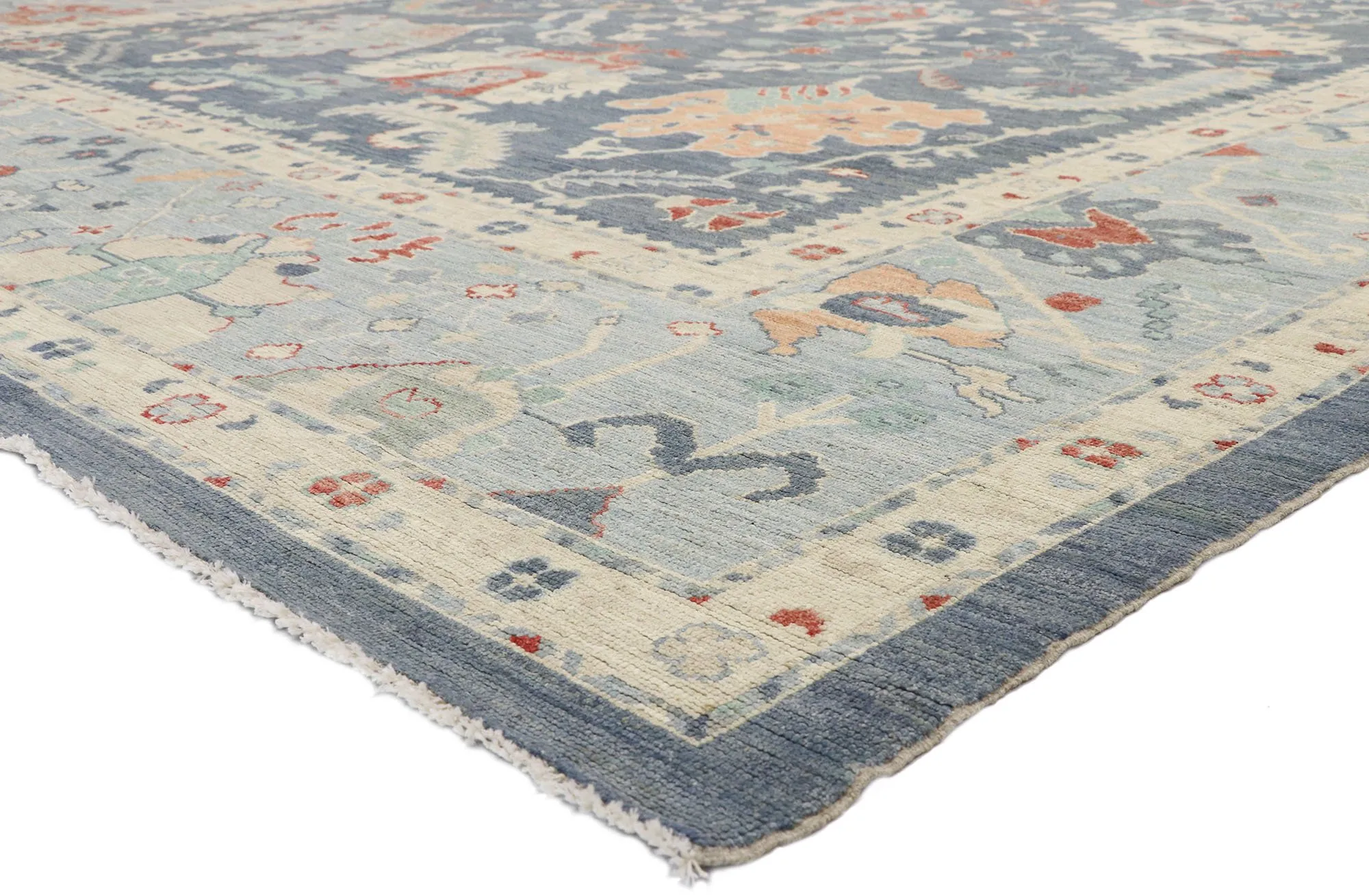 Contemporary Oushak Rug - 11'07 x 14'08 - Esmaili Rugs & Antiques - Gray - Gray