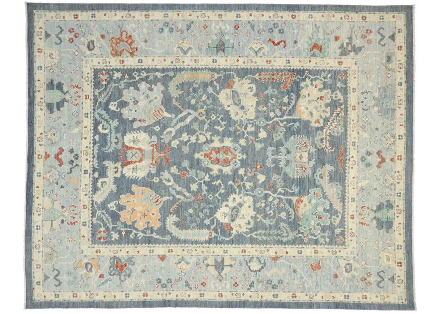 Contemporary Oushak Rug - 11'07 x 14'08 - Esmaili Rugs & Antiques - Gray - Gray