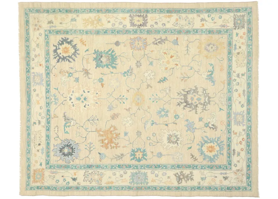 Contemporary Oushak Rug - 10'01 x 12'05 - Esmaili Rugs & Antiques - Beige - Beige