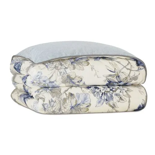 Liesl Floral Comforter - Blue, Breathable, Durable, Comfortable