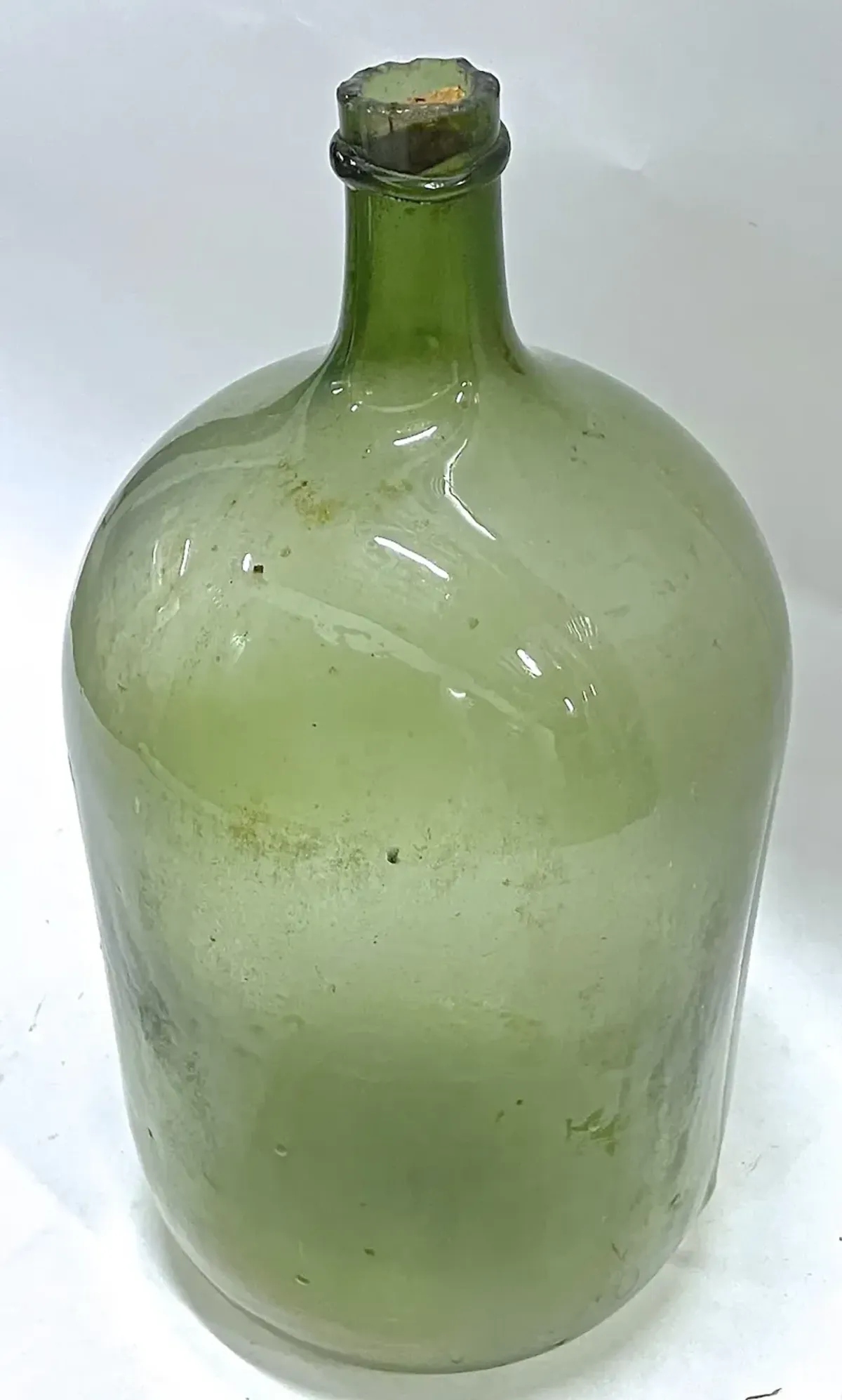 Medium Antique Green Glass Bottle - Vermilion Designs