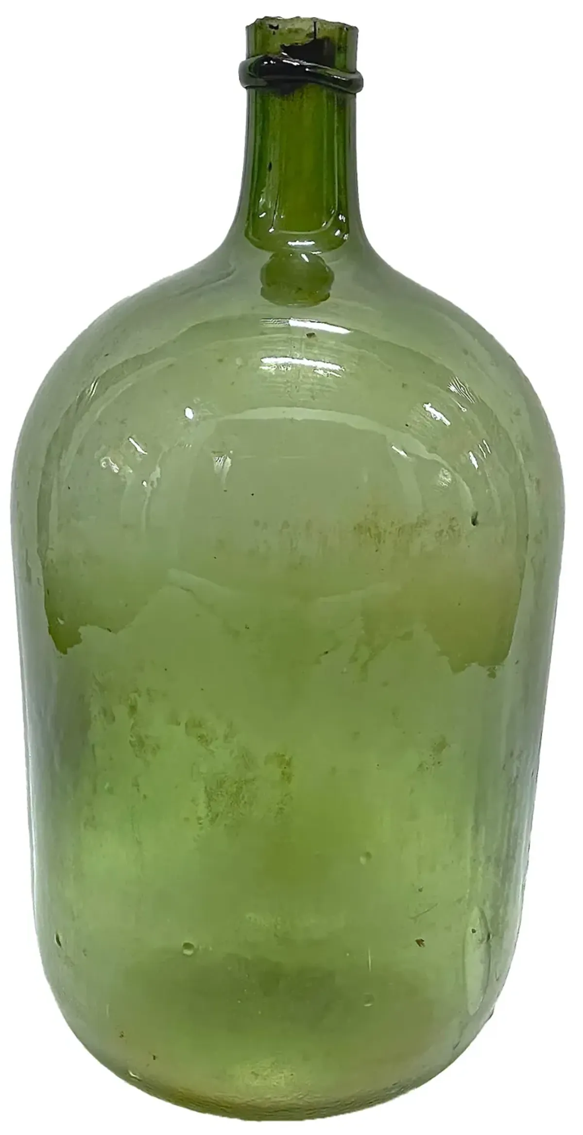 Medium Antique Green Glass Bottle - Vermilion Designs