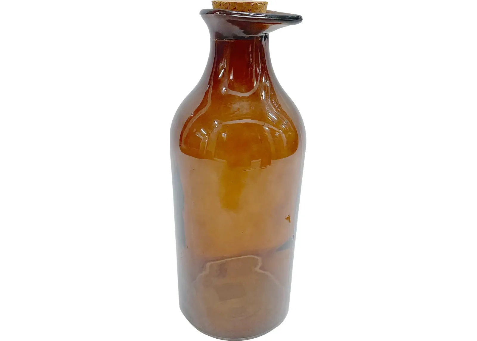 Brown Glass Beaker Bottle With Cork - Vermilion Designs