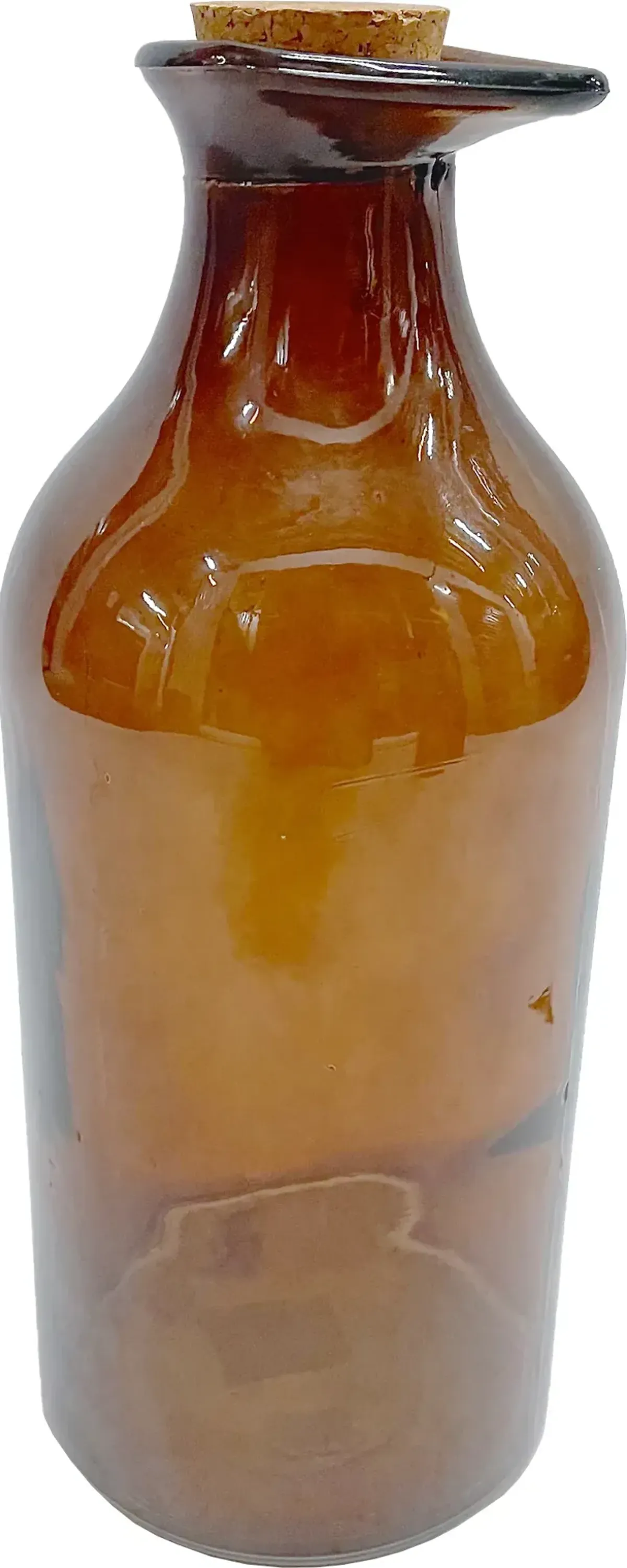 Brown Glass Beaker Bottle With Cork - Vermilion Designs