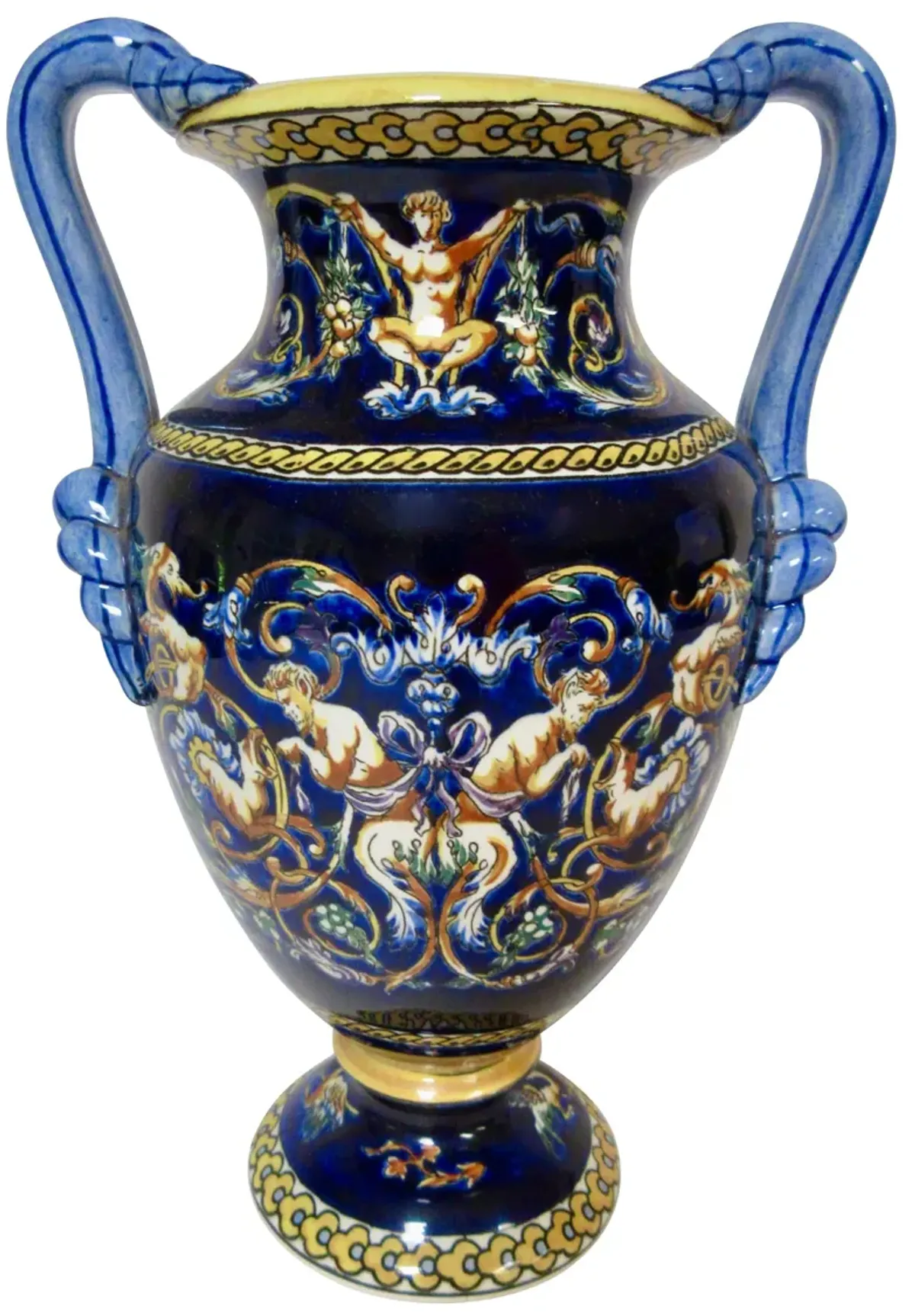 Gien French Faience Trophy Vase - The Emporium Ltd. - Blue