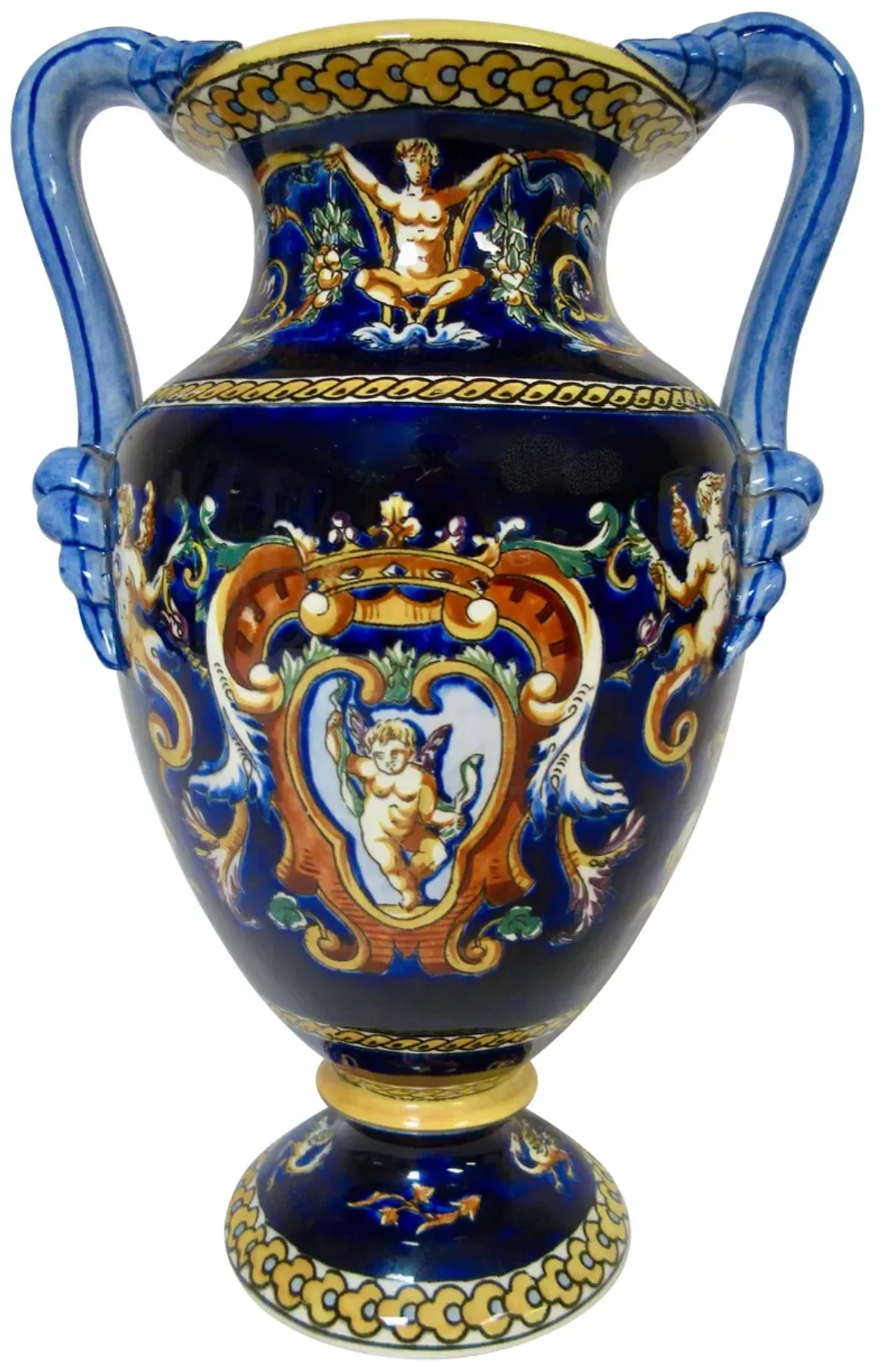 Gien French Faience Trophy Vase - The Emporium Ltd. - Blue