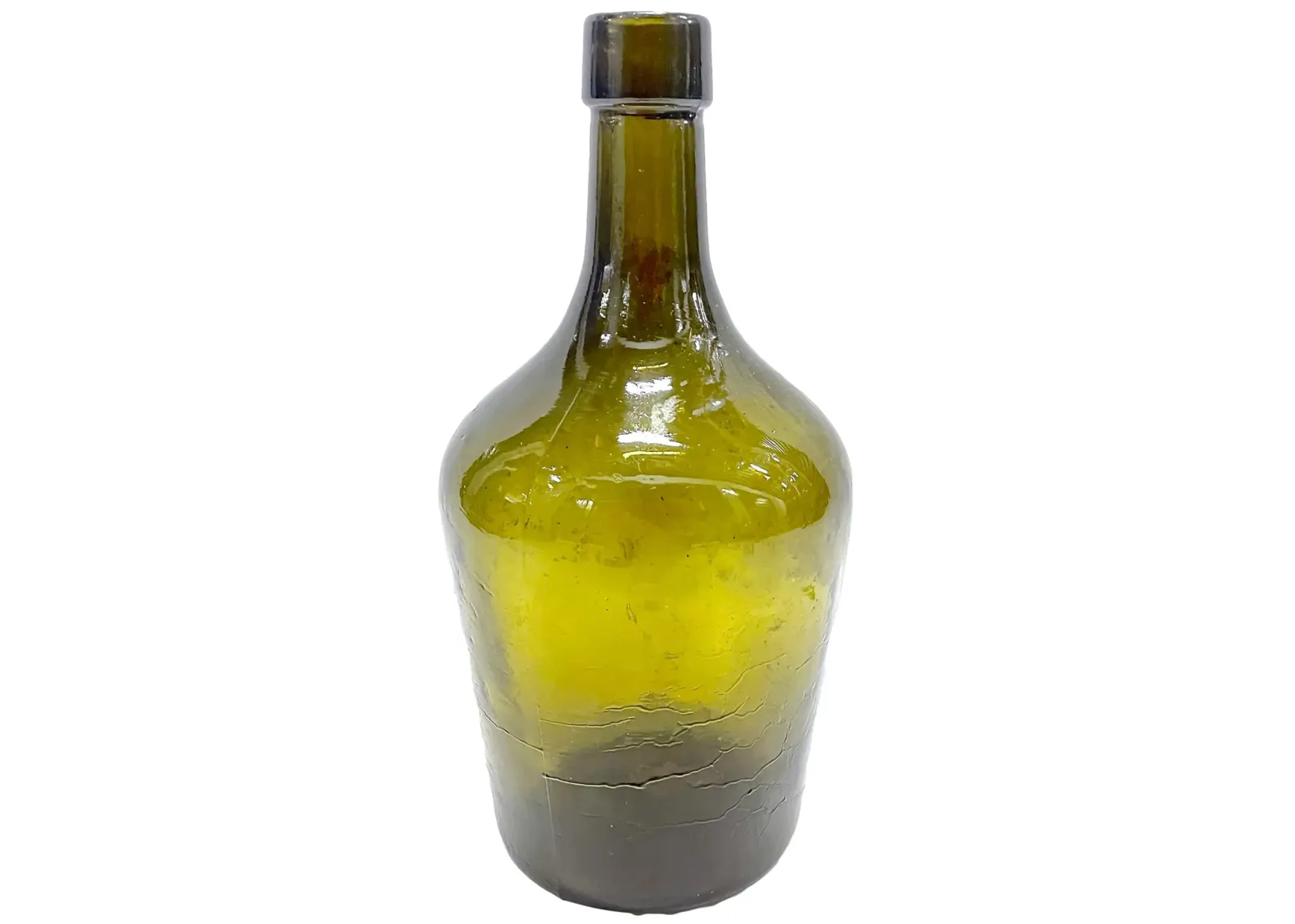 Antique Green Glass Bottle - Vermilion Designs