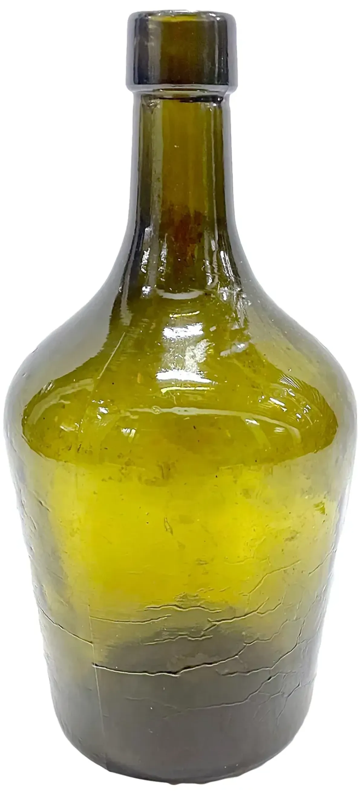 Antique Green Glass Bottle - Vermilion Designs