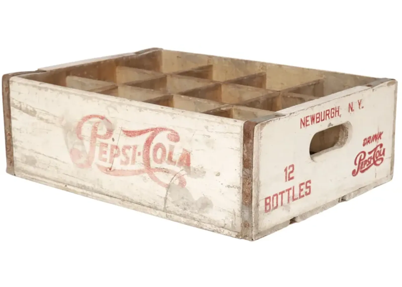 Wooden Pepsi Cola Crate from Newburgh NY - Interesting Things - White