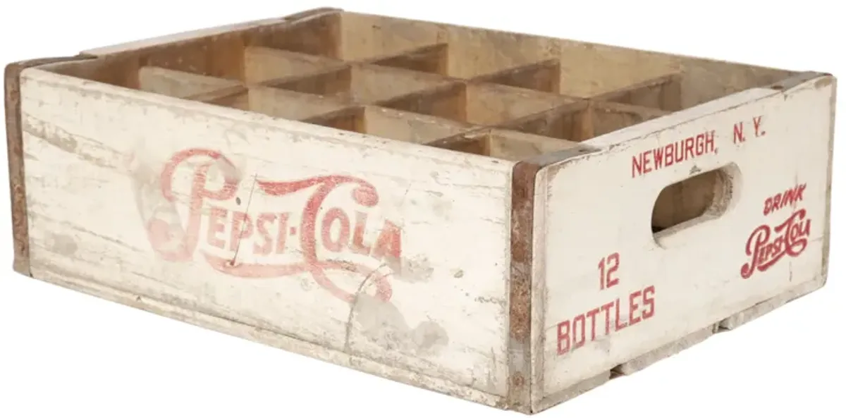 Wooden Pepsi Cola Crate from Newburgh NY - Interesting Things - White