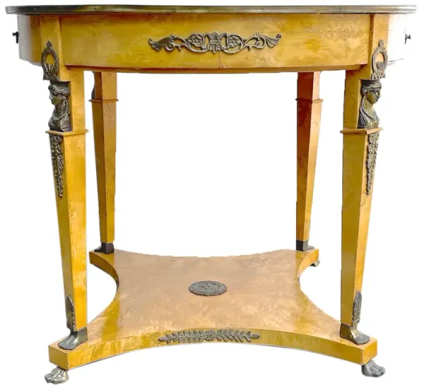 Antique Burlwood Empire Guéridon Table - Vermilion Designs - Brown