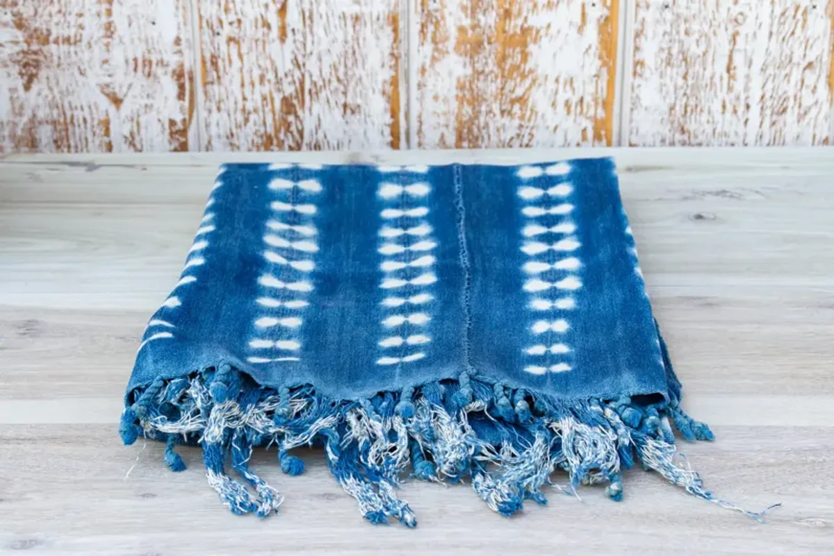 Kojo Indigo African Mud Cloth - de-cor - blue