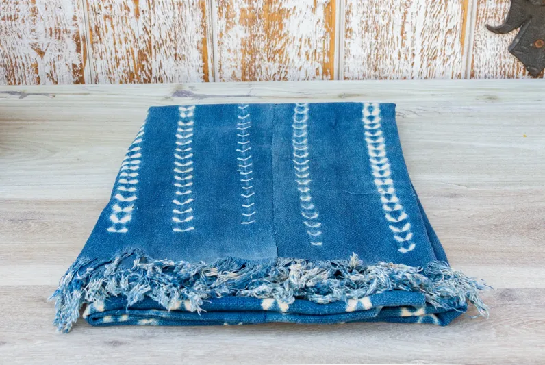 Aba Indigo African Mud Cloth - de-cor - Blue