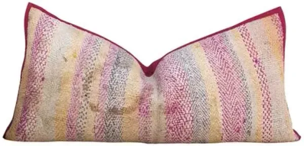 29" Carnation Sindh Sami Quilt Lumbar Pillow - de-cor