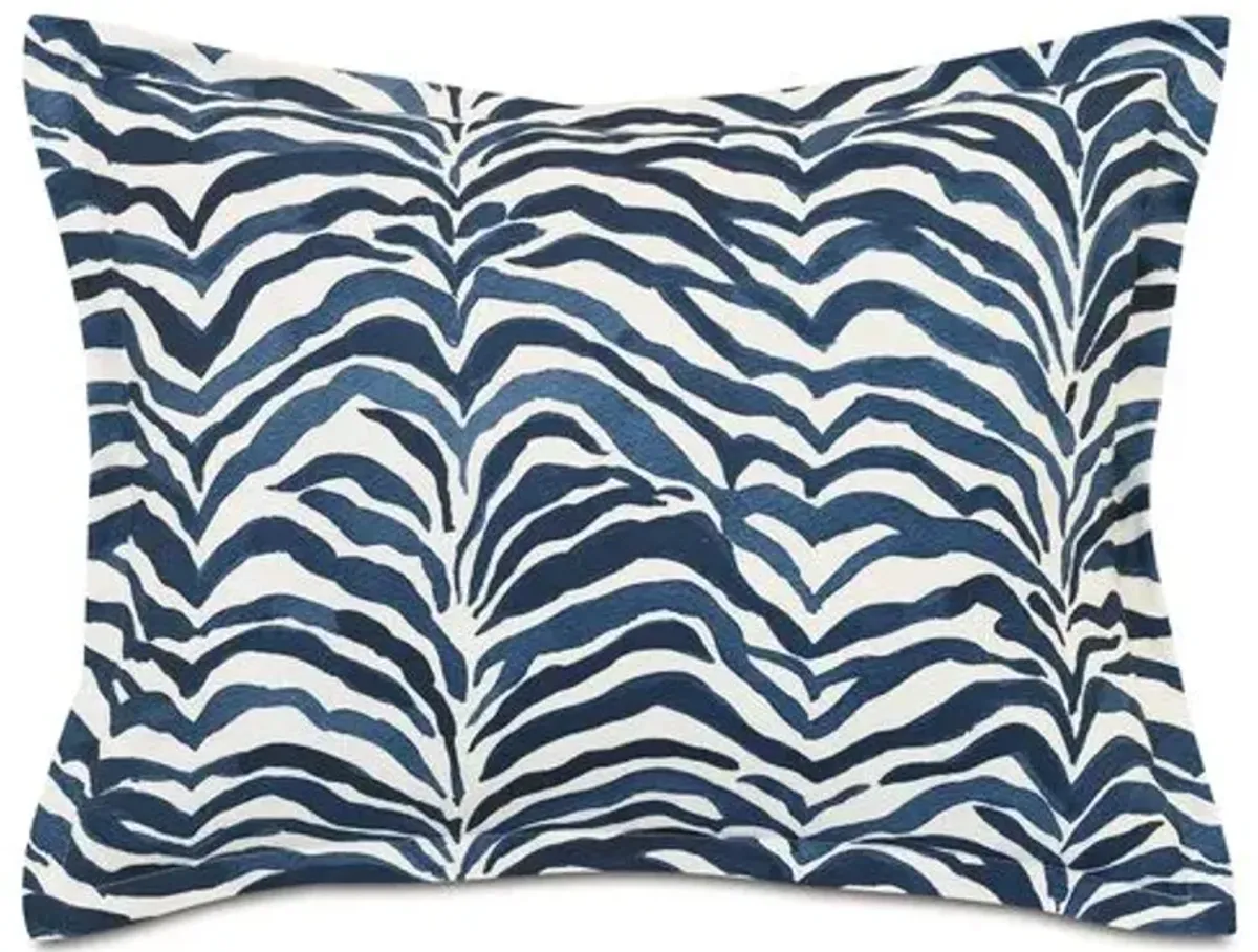 Shiva Tiger Print Sham - Navy - Blue