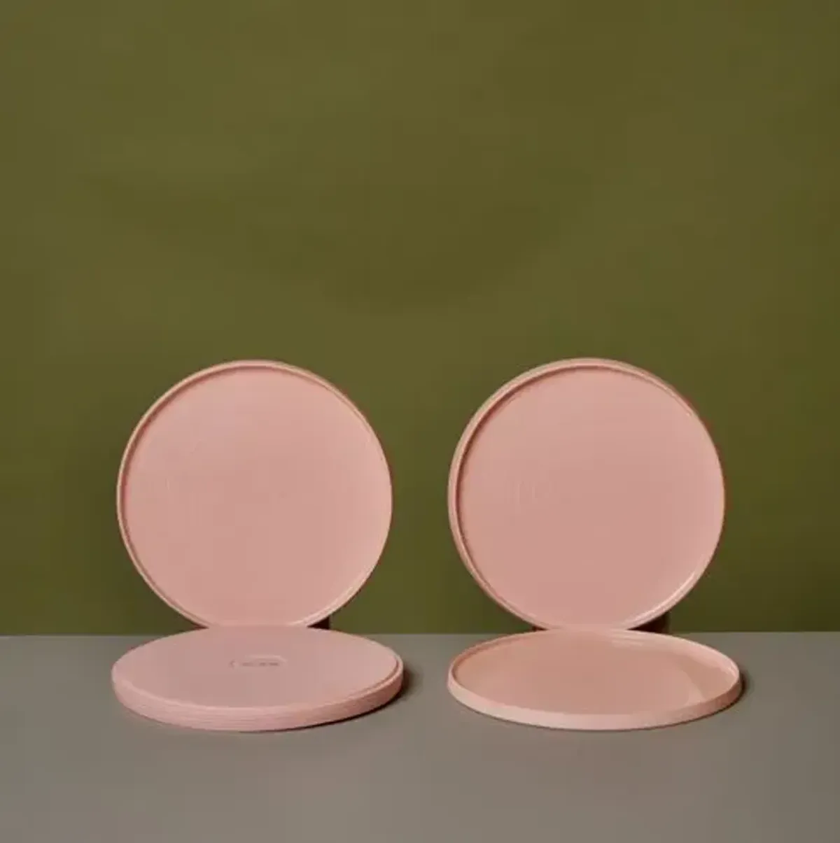 Set of 4 Cold Mountain Salad Plate - Light Pink - Middle Kingdom