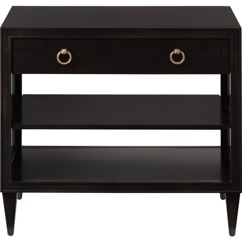 Adams Nightstand - Black Rub - Handcrafted