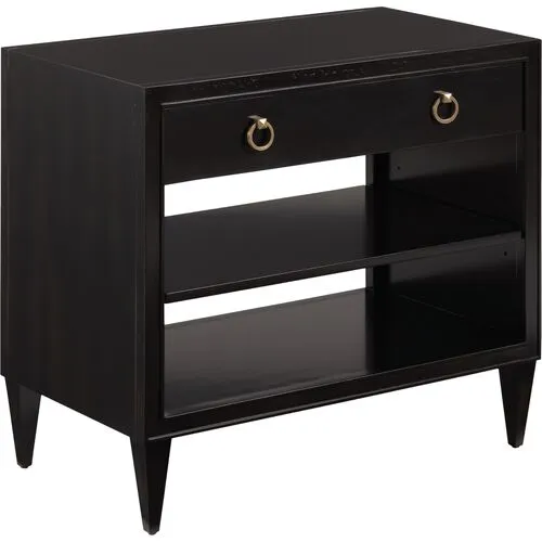 Adams Nightstand - Black Rub - Handcrafted