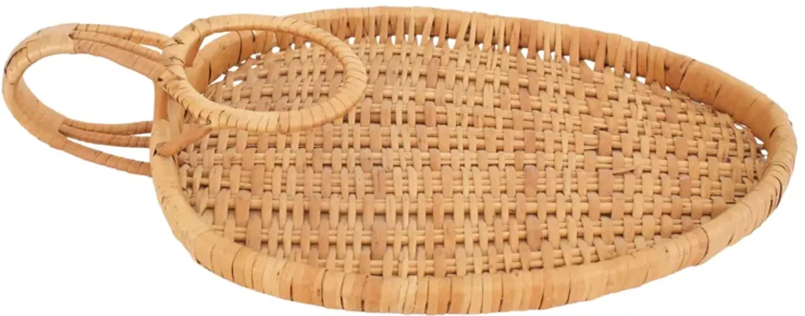 1970s Rattan Serving Tray - G3Q Designs - Beige