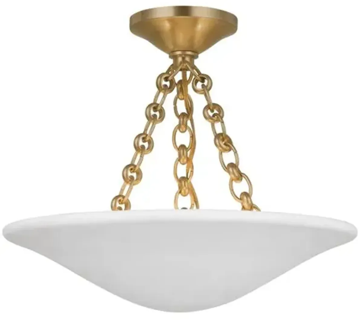 Visual Comfort - Mollino 16" Semi-Flush Mount - Gold