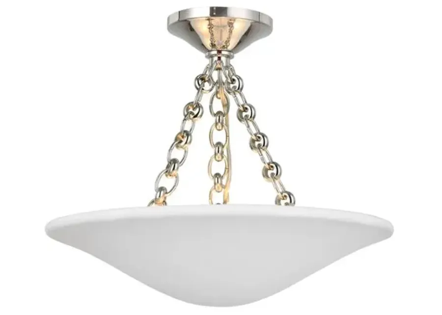 Visual Comfort - Mollino 16" Semi-Flush Mount - Silver