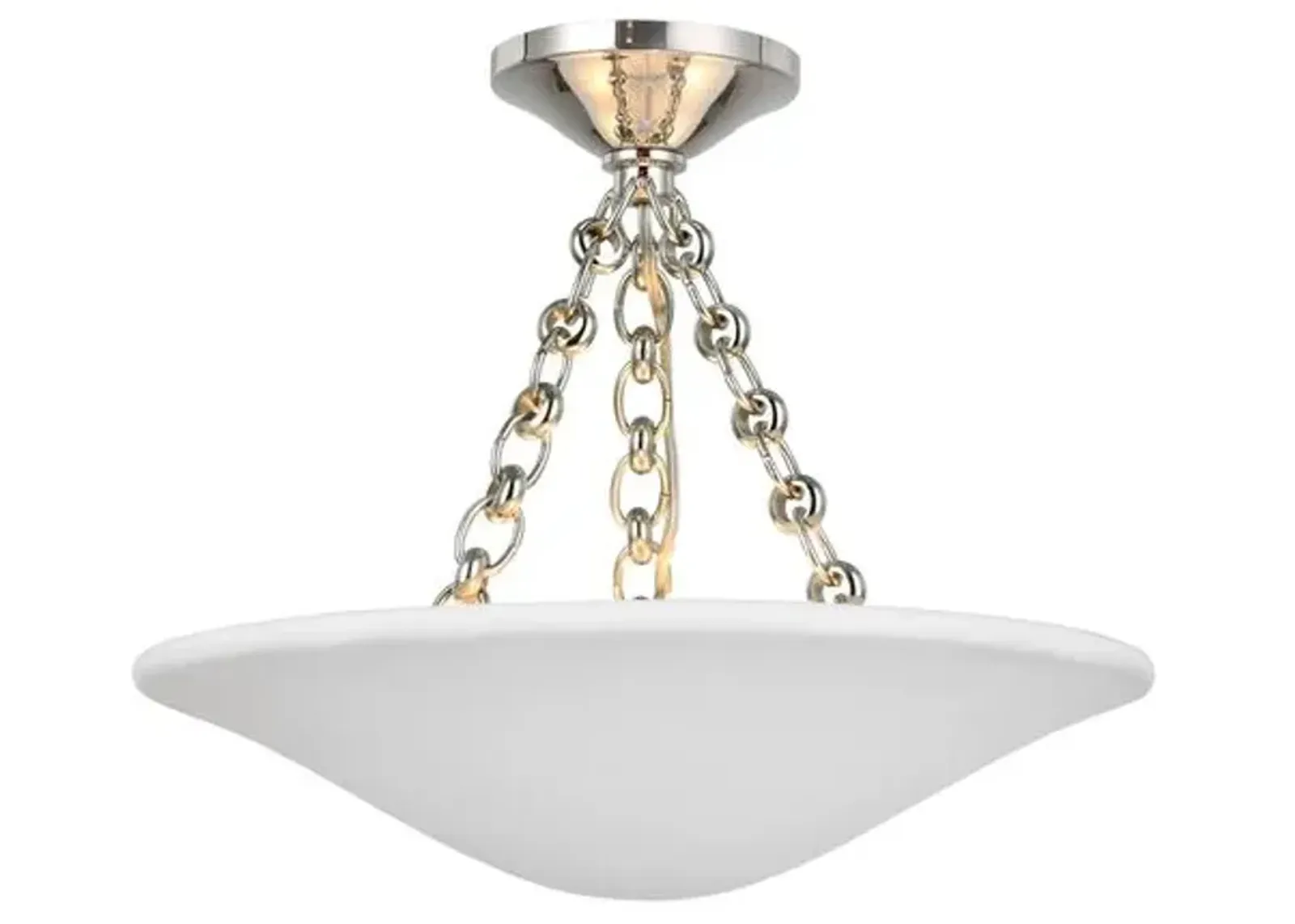 Visual Comfort - Mollino 16" Semi-Flush Mount - Silver