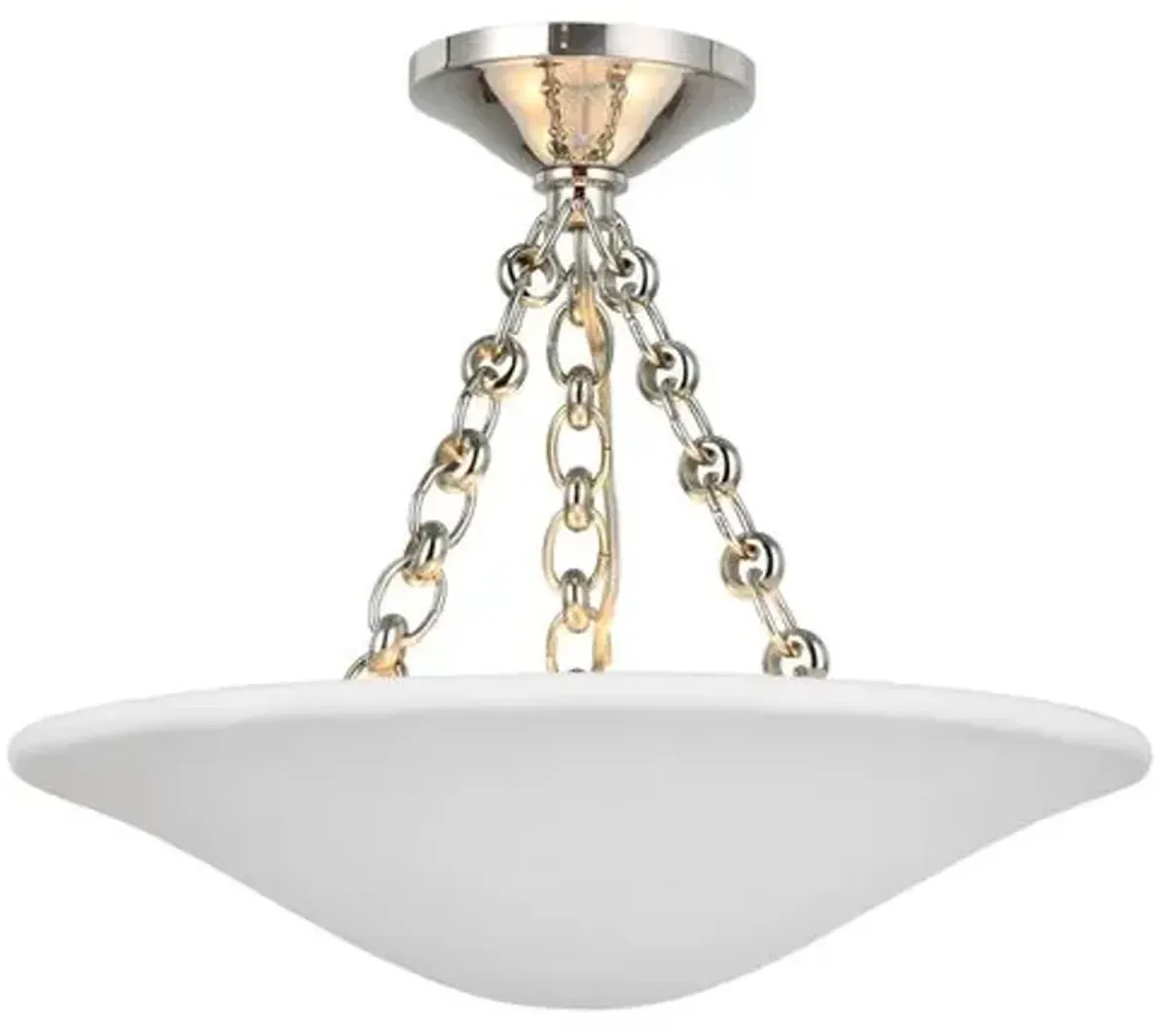 Visual Comfort - Mollino 16" Semi-Flush Mount - Silver