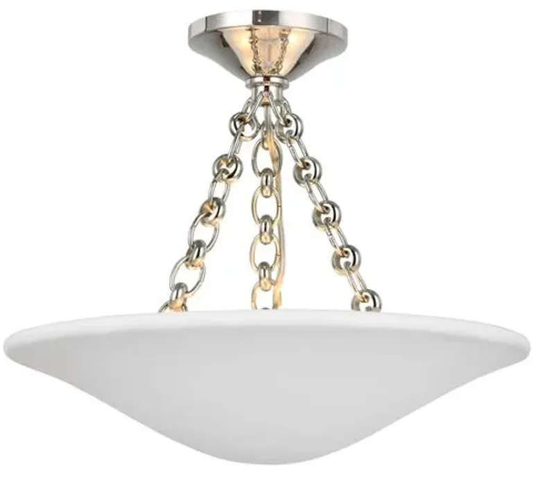 Visual Comfort - Mollino 16" Semi-Flush Mount - Silver