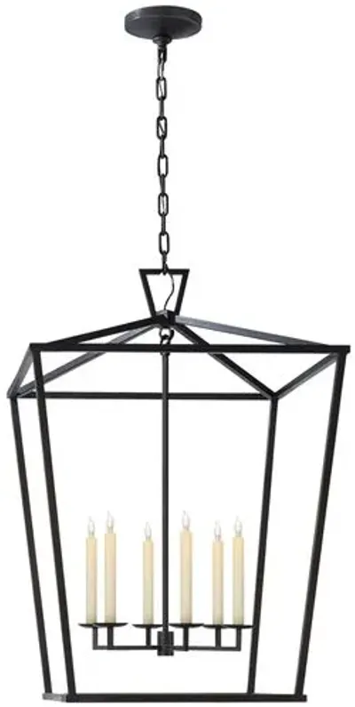 Visual Comfort - Darlana Extra Large Lantern - Aged Iron - Black