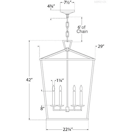 Visual Comfort - Darlana Extra Large Lantern - Polished Nickel - Silver