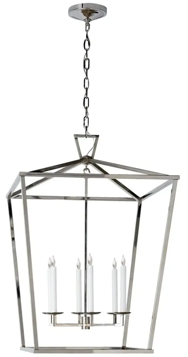 Visual Comfort - Darlana Extra Large Lantern - Polished Nickel - Silver