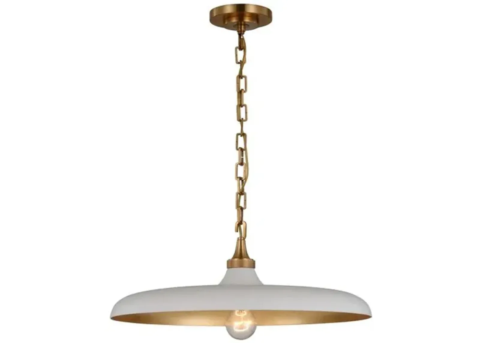 Visual Comfort - Piatto Medium Pendant - Brass/Plaster White