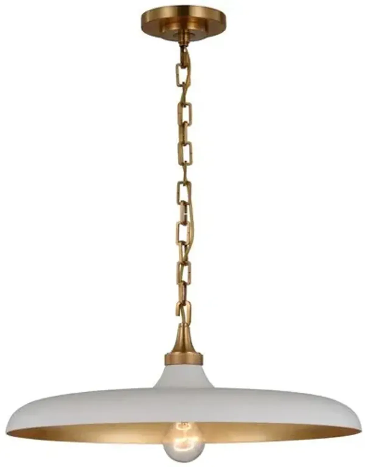 Visual Comfort - Piatto Medium Pendant - Brass/Plaster White