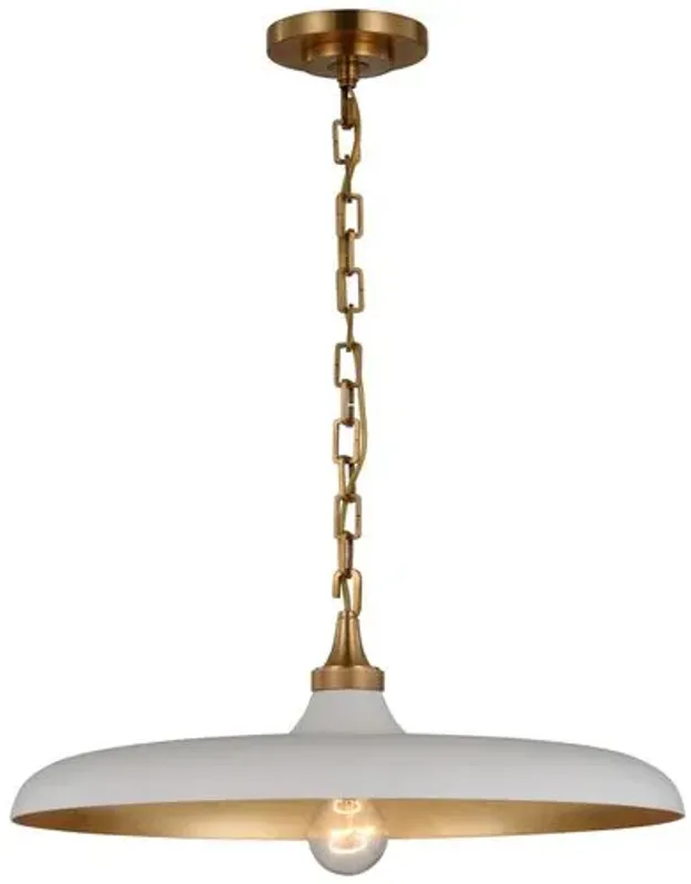 Visual Comfort - Piatto Medium Pendant - Brass/Plaster White