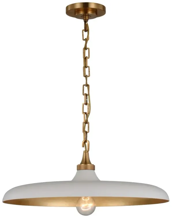Visual Comfort - Piatto Medium Pendant - Brass/Plaster White