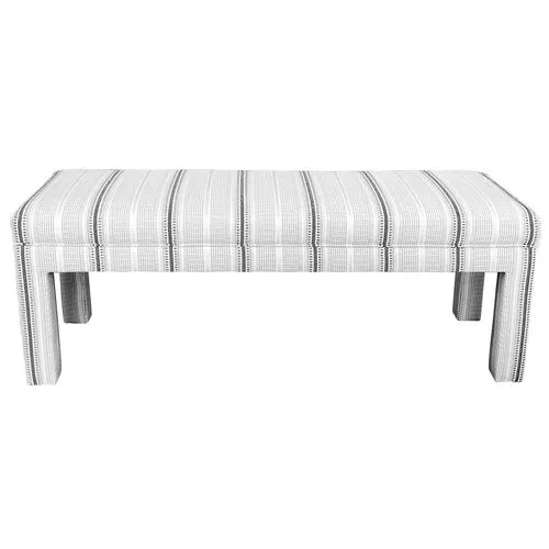 Madison Outdoor Stripe Bench - Black/White - Kim Salmela