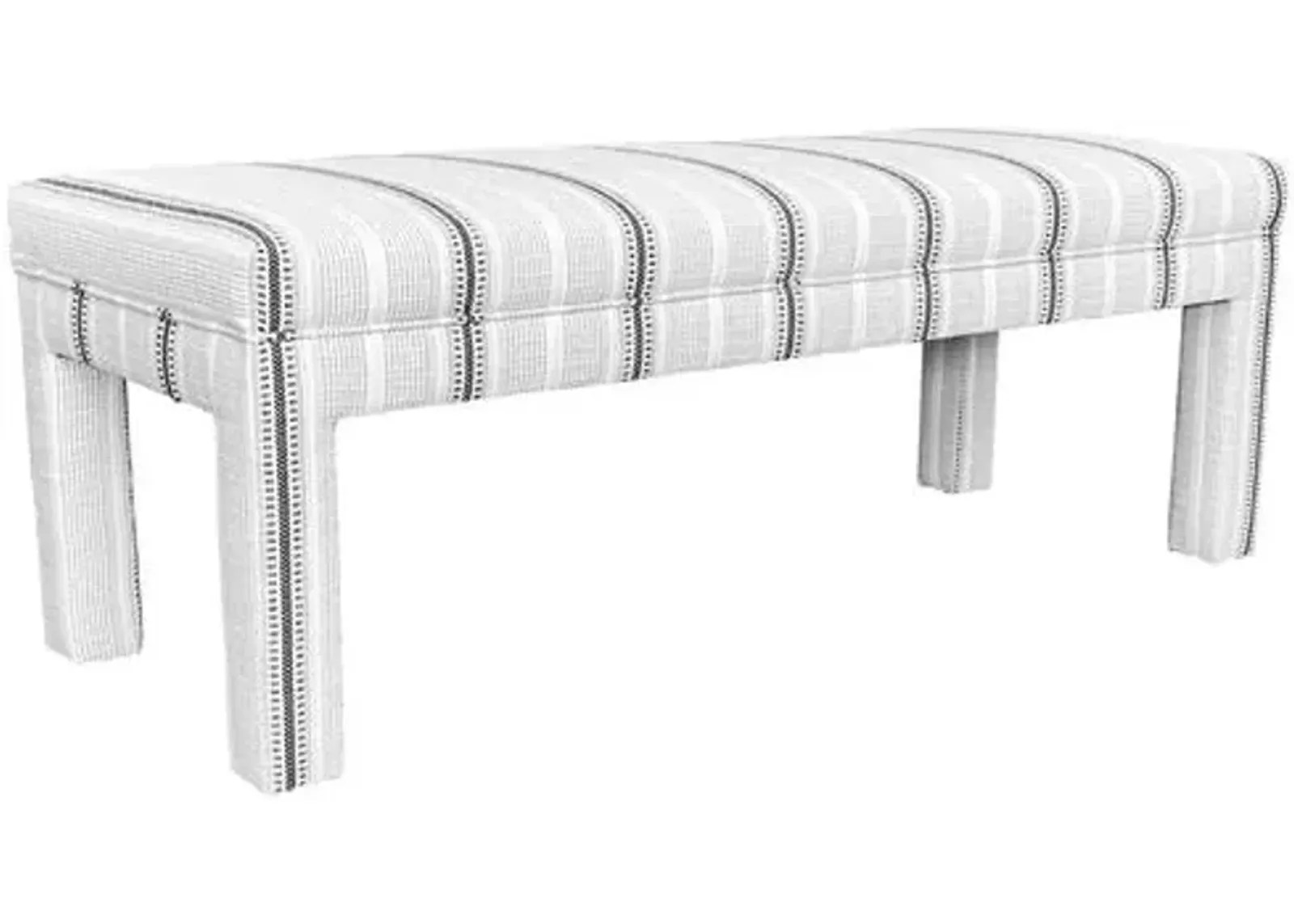 Madison Outdoor Stripe Bench - Black/White - Kim Salmela