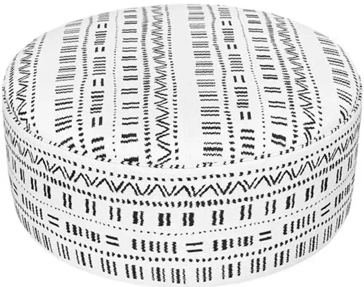 Zuri Outdoor Ottoman - Black/White - Kim Salmela