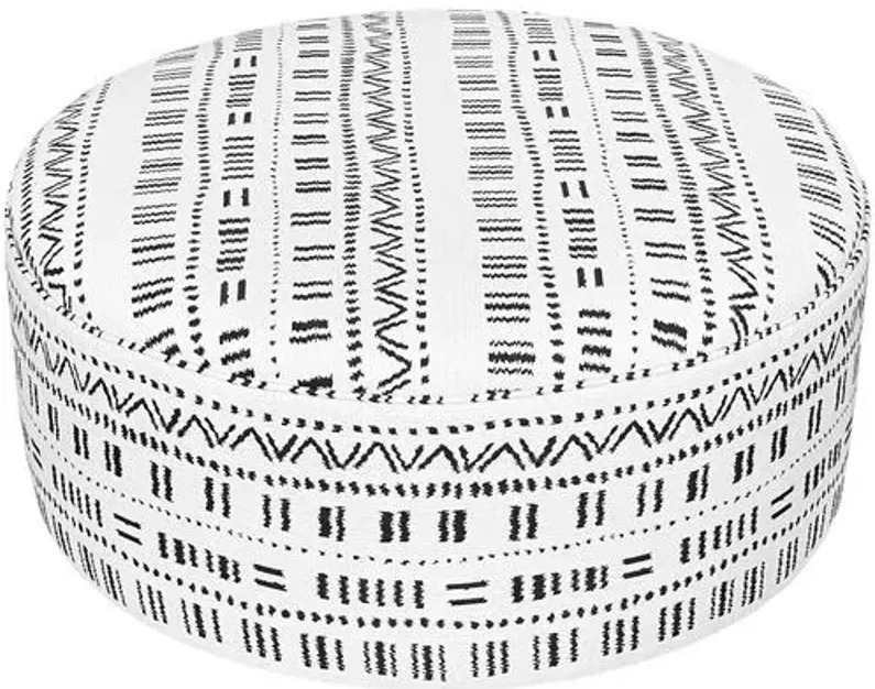 Zuri Outdoor Ottoman - Black/White - Kim Salmela