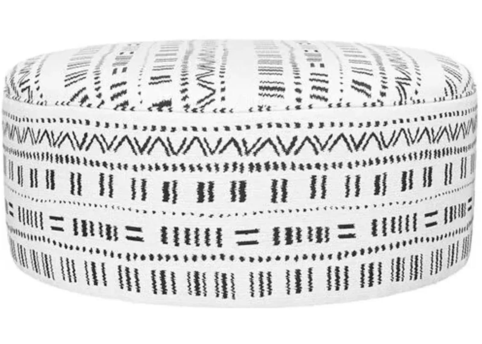 Zuri Outdoor Ottoman - Black/White - Kim Salmela