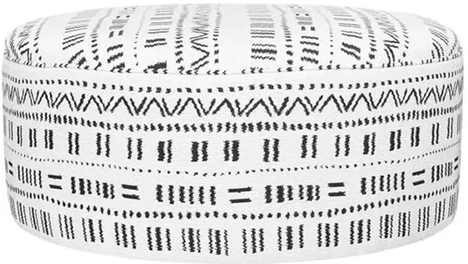 Zuri Outdoor Ottoman - Black/White - Kim Salmela