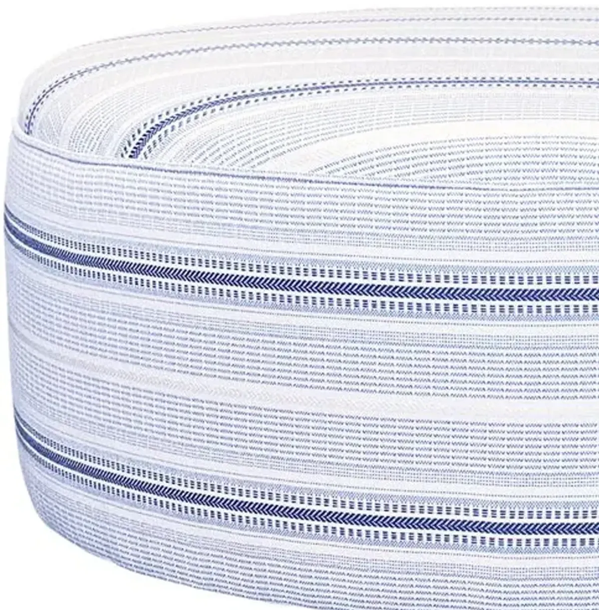 Zuri Outdoor Cocktail Ottoman - Blue/White Stripe - Kim Salmela